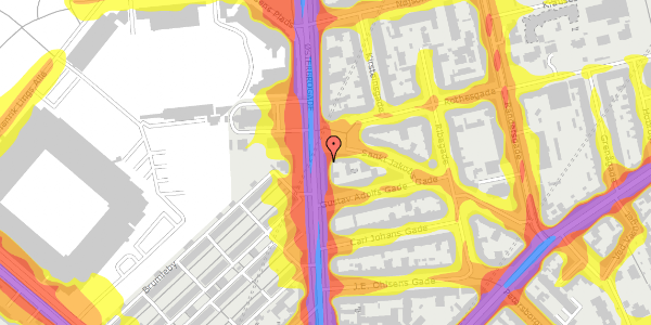 Trafikstøjkort på Østerbrogade 106, 2100 København Ø