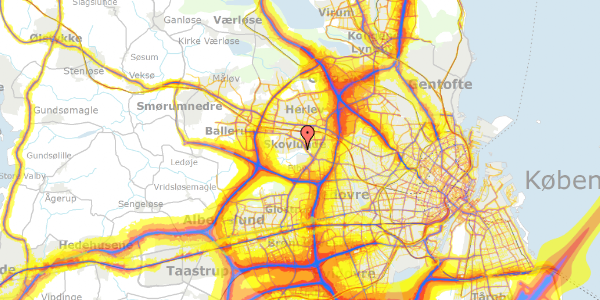 Trafikstøjkort på Valkyriensvej 1, 2740 Skovlunde