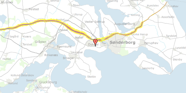 Trafikstøjkort på Flensborg Landevej 2, 6400 Sønderborg