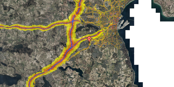 Trafikstøjkort på Vangsbovej 15, 8361 Hasselager