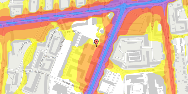 Trafikstøjkort på Gearhalsvej 6, 2. th, 2500 Valby