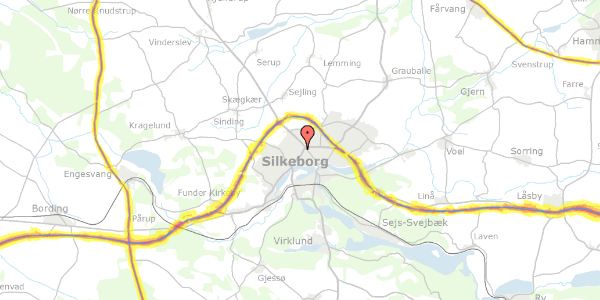 Trafikstøjkort på Glarmestervej 16B, . tv, 8600 Silkeborg