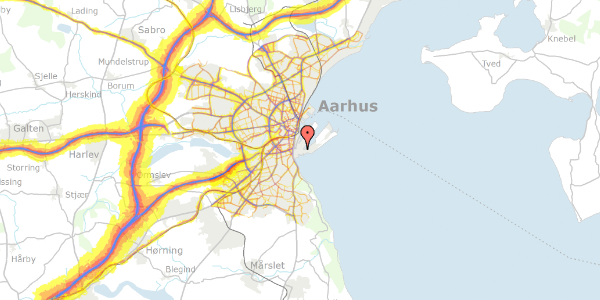 Trafikstøjkort på Multivej 6B, 8000 Aarhus C