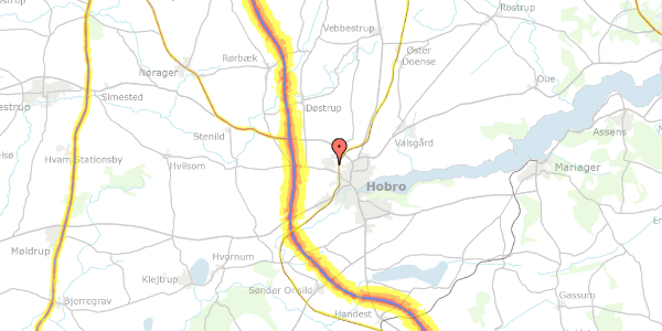 Trafikstøjkort på Vincavej 16, 9500 Hobro