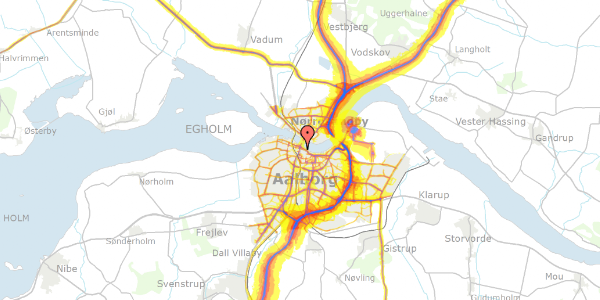 Trafikstøjkort på Korsgade 3, 3. tv, 9000 Aalborg