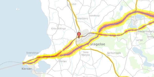 Trafikstøjkort på Stjernebakken 22, 4200 Slagelse
