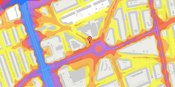 Trafikstøjkort på Æbeløgade 1, 2100 København Ø