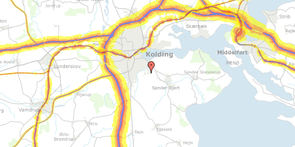 Trafikstøjkort på Gunnars Ager 6, 6000 Kolding