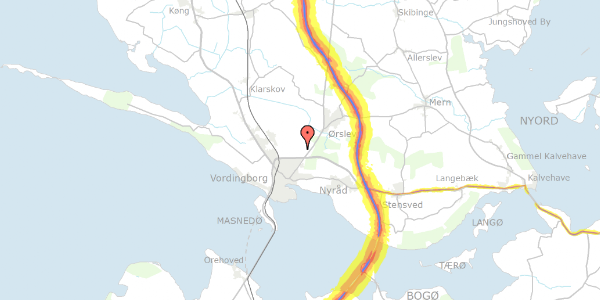 Trafikstøjkort på Hf. Kløverbladet 20, 4760 Vordingborg