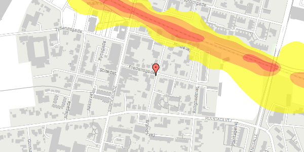 Trafikstøjkort på Fredensgade 4, 6600 Vejen