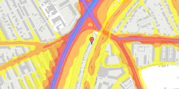 Trafikstøjkort på Hf. Grænsen 4, 2000 Frederiksberg