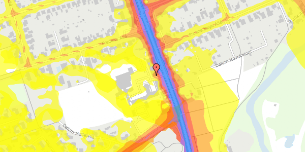 Trafikstøjkort på Dalumvej 91, 1. 6, 5250 Odense SV