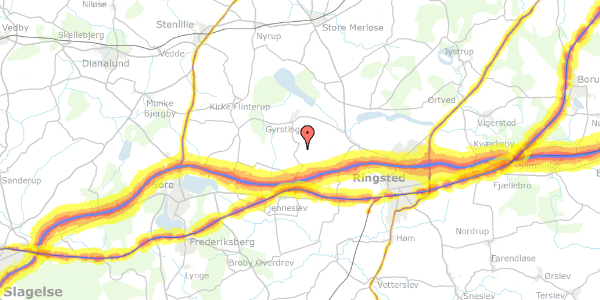 Trafikstøjkort på Ørslevvestervej 63, 4100 Ringsted