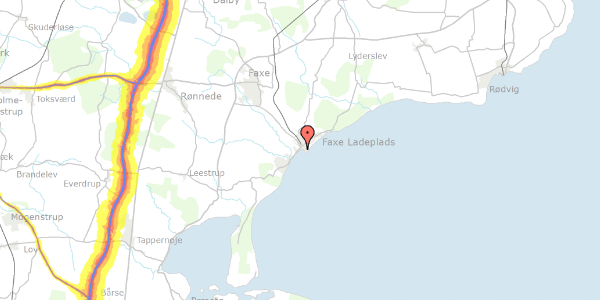 Trafikstøjkort på Strandvejen 1, 4654 Faxe Ladeplads