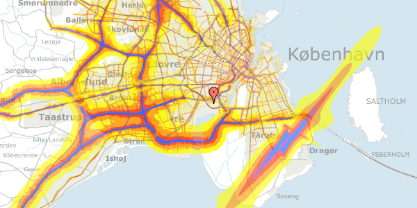 Trafikstøjkort på Spontinisvej 36, 2450 København SV