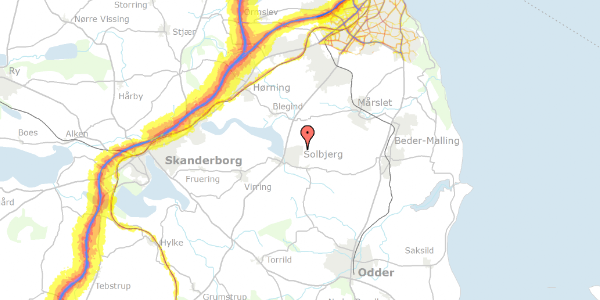 Trafikstøjkort på Hasselvangen 50, 8355 Solbjerg