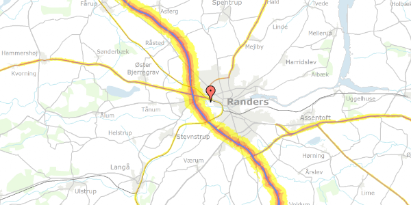 Trafikstøjkort på Rabarberstræde 12, 8920 Randers NV