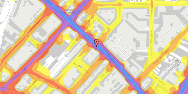 Trafikstøjkort på Tagensvej 77, 2200 København N