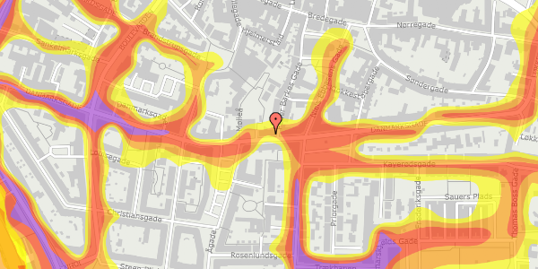 Trafikstøjkort på Danmarksgade 31, 9000 Aalborg