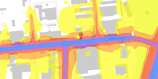 Trafikstøjkort på Fabriksparken 16, 2600 Glostrup