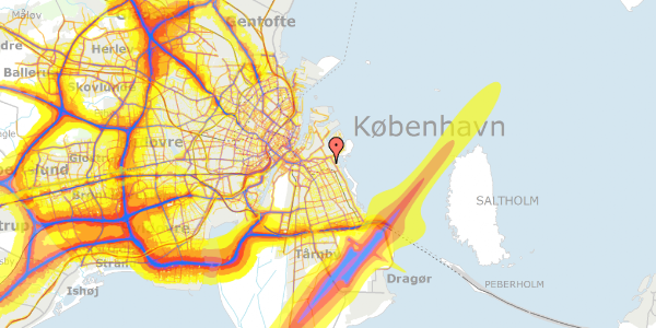 Trafikstøjkort på Strandlodsvej 11K, 3. th, 2300 København S