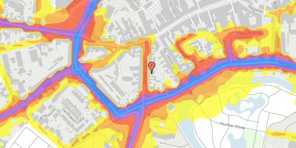 Trafikstøjkort på Søndergade 22, 5000 Odense C