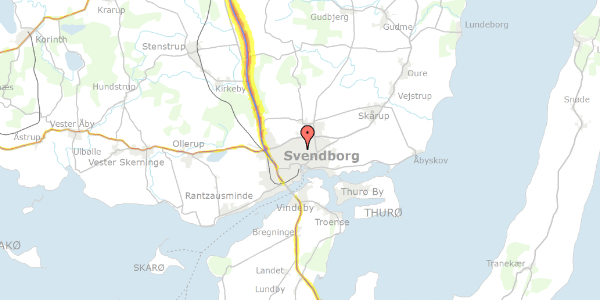 Trafikstøjkort på Trappebæksvej 29B, 5700 Svendborg