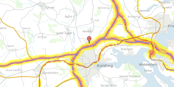 Trafikstøjkort på Kokbjerg 9, 6000 Kolding