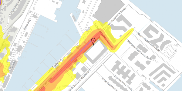 Trafikstøjkort på Dagmar Petersens Gade 74, 5. th, 8000 Aarhus C