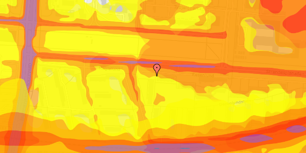 Trafikstøjkort på Resenlund 8A, 2660 Brøndby Strand