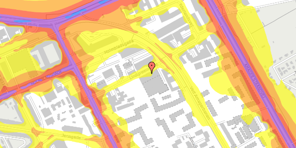 Trafikstøjkort på Lindgreens Allé 12, st. th, 2300 København S