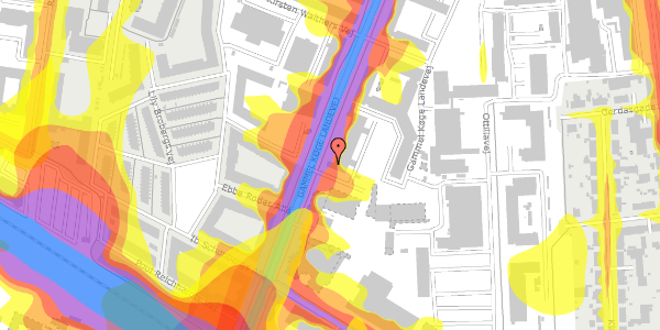 Trafikstøjkort på Gammel Køge Landevej 57, st. mf, 2500 Valby