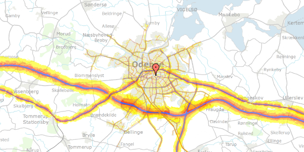 Trafikstøjkort på Klingenberg 2B, st. , 5000 Odense C