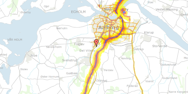 Trafikstøjkort på Hobrovej 551, 9230 Svenstrup J