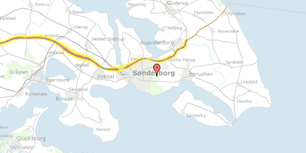 Trafikstøjkort på Store Skovly 75, 6400 Sønderborg