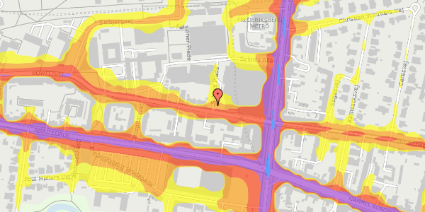 Trafikstøjkort på Howitzvej 10, 2000 Frederiksberg