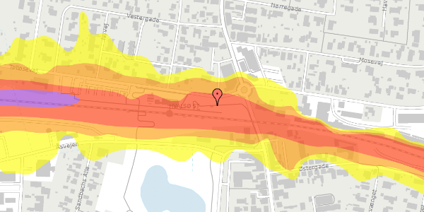 Trafikstøjkort på Tølløsevej 1C, 4330 Hvalsø