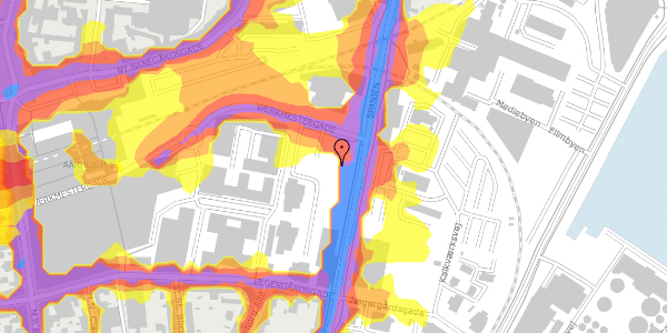 Trafikstøjkort på Frederiks Plads 951A, 8000 Aarhus C