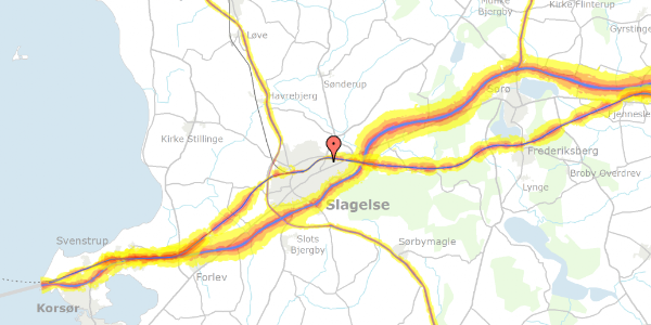 Trafikstøjkort på Gammavej 307, 4200 Slagelse
