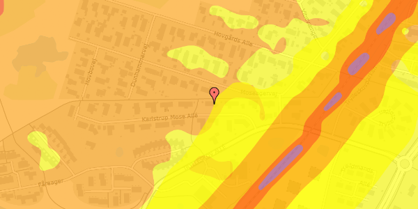 Trafikstøjkort på Karlstrup Mose Allé 8, 2680 Solrød Strand