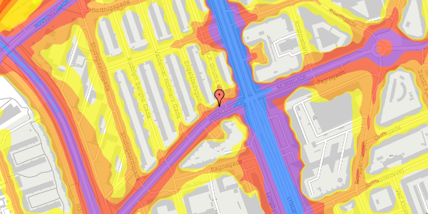 Trafikstøjkort på Haraldsgade 103, 2100 København Ø