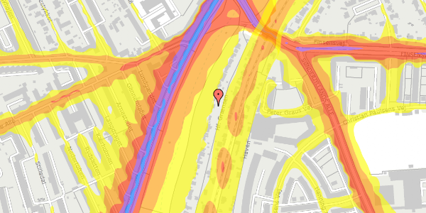 Trafikstøjkort på Hf. Grænsen 16, 2000 Frederiksberg