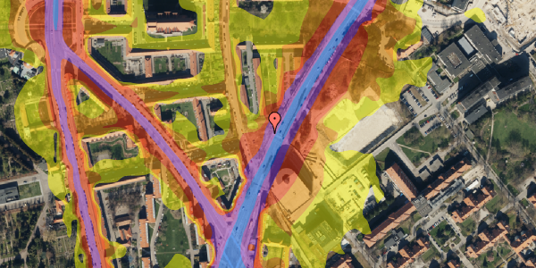 Trafikstøjkort på Peter Rørdams Vej 2H, 2400 København NV