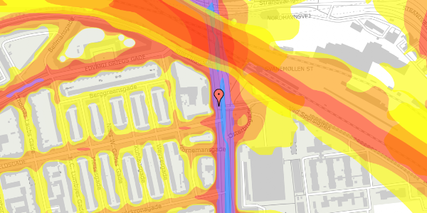 Trafikstøjkort på Østerbrogade 161, 2100 København Ø