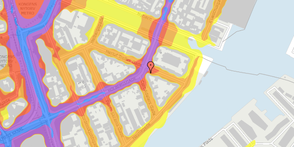 Trafikstøjkort på Holbergsgade 24, 1057 København K