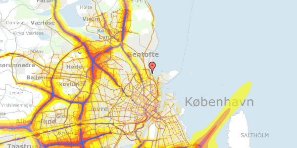 Trafikstøjkort på Svanemøllevej 25A, 2. , 2100 København Ø