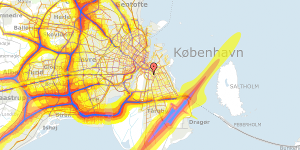 Trafikstøjkort på Sundholmsvej 18, 1. , 2300 København S