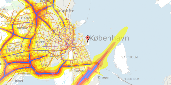 Trafikstøjkort på G-Vej 3, 2300 København S