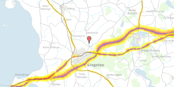 Trafikstøjkort på Frydendalsvej 1, 4200 Slagelse