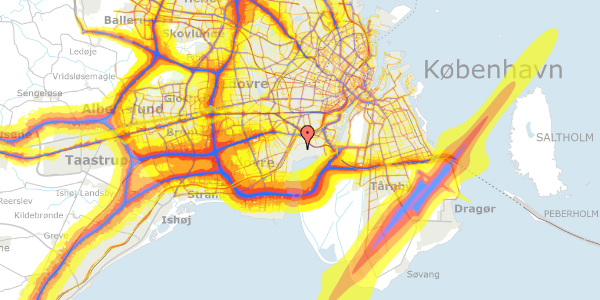 Trafikstøjkort på Hf. Sundbo 79, 2450 København SV